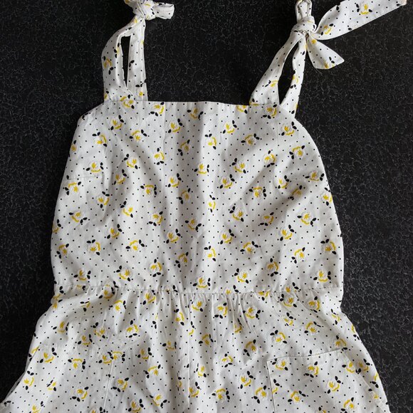 ZARA ! 100% Cotton Jumpsuit with flowers ( Medium ) - Picture 3 of 14